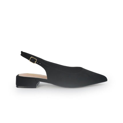 ClaudV Chanel Donna Sling Back Tacco Basso in Camoscio Nero - MARIO SPATARELLA