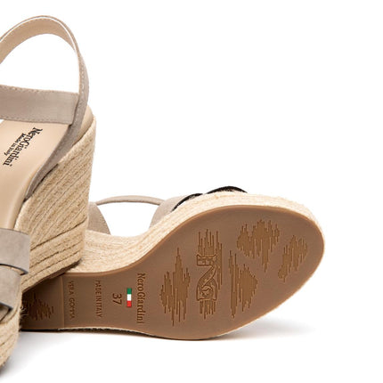 NeroGiardini Sandali Donna con Zeppa Corda in Camoscio Creta - MARIO SPATARELLA