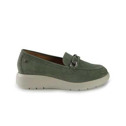 Impronte Mocassini con Zeppa in Camoscio Menta MOKA CHAIN MINT Impronte 