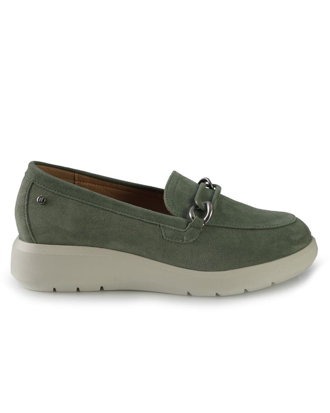 Impronte Mocassini con Zeppa in Camoscio Menta MOKA CHAIN MINT Impronte 