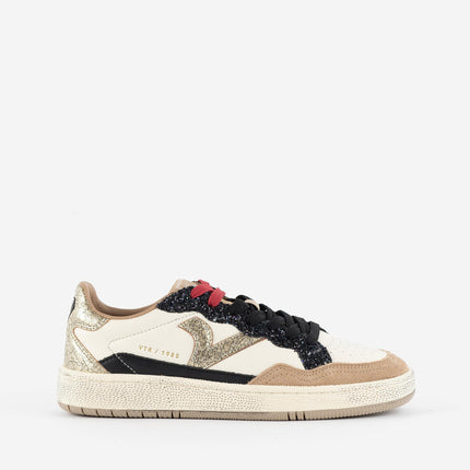Sneakers Victoria Donna Bassa in Pelle Taupe Glitter Multi 8806113 SMASH GLITTER Victoria 
