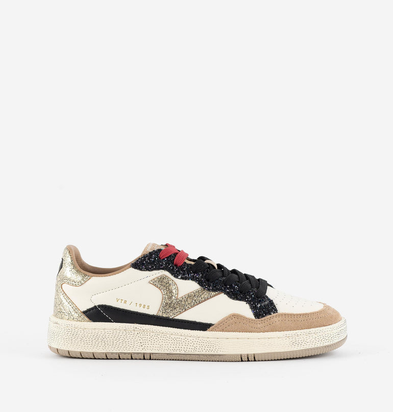Sneakers Victoria Donna Bassa in Pelle Taupe Glitter Multi 8806113 SMASH GLITTER Victoria 