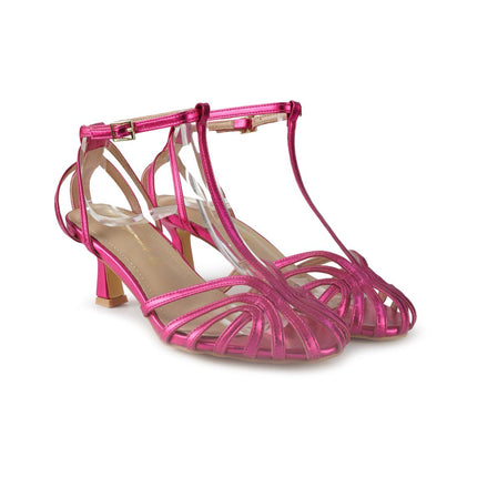 Francesco Milano Sandali Donna Fuxia con Tacco Rocchetto G20-01N LAMINATO Francesco Milano 