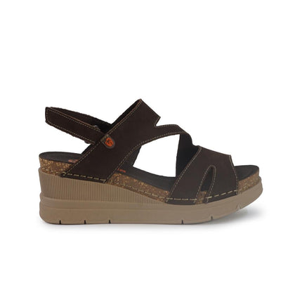 Jungla Sandali Donna con Zeppa in Pelle Nabuk Marrone - MARIO SPATARELLA