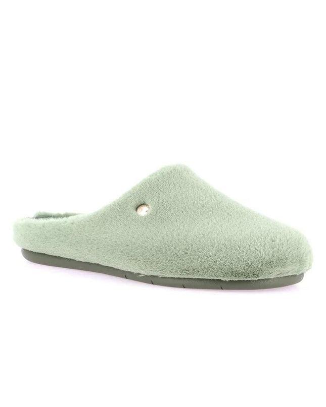 Grunland Pantfola Ciabatta Donna in Peluche Verde - MARIO SPATARELLA