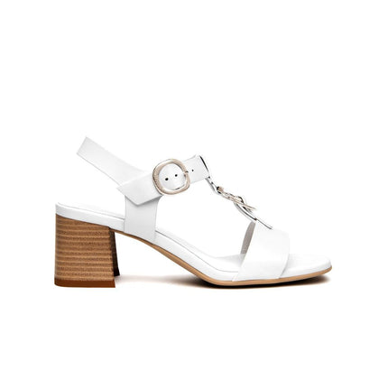 Nero Giardini Sandali Donna con Tacco in Pelle Bianca - MARIO SPATARELLA
