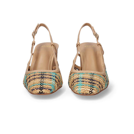 Exe Chanel Sling Back Donna Intrecciato Multi Beige 2514-2506 TURCHESE BLU Exe 