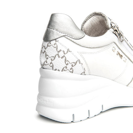 NeroGiardini Sneakers con Zeppa in Pelle Bianca E615221D BIANCO 707 Nero Giardini 