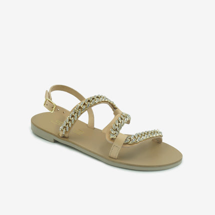 Sandali Bassi Donna in Pelle Naturale E1-089 NATURAL S.Piero 