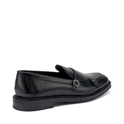 Frau Mocassini Uomo con Doppia Fibbia in Pelle Nero 71L0 TOLEDO BLACK Frau 