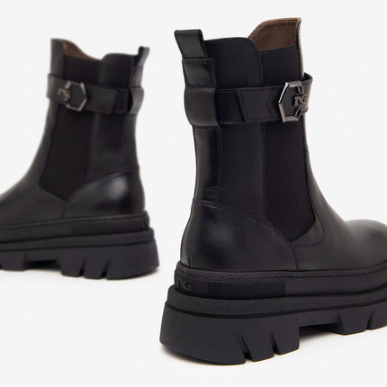 Nero Giardini Stivaletti Combat Donna Pelle Nero - MARIO SPATARELLA