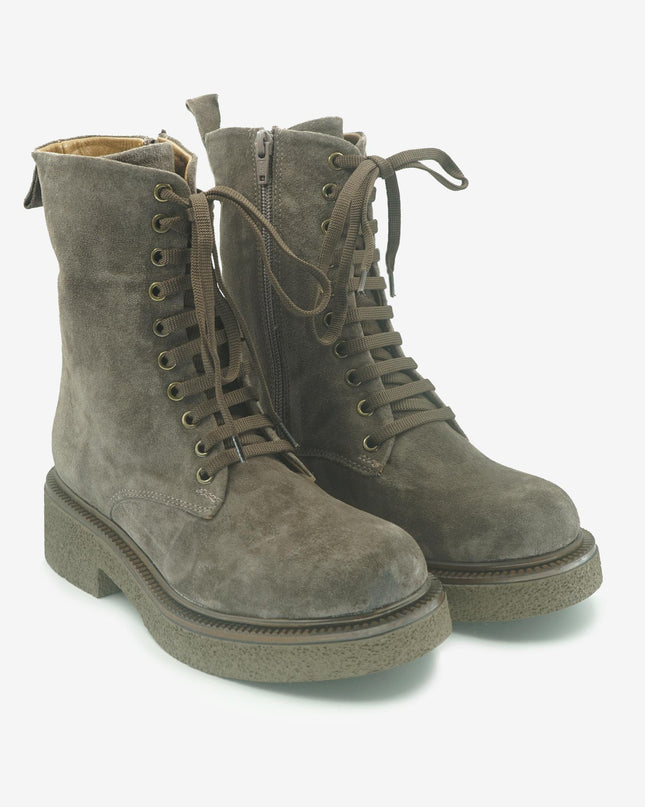 Stivaletto Donna con Lacci Z4305 ESPRESSO Bueno 