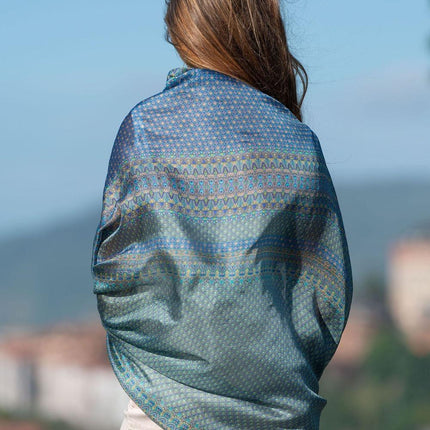 Foulard  Pareo in Seta Stampa Cobalto ASK135C SILK AZUL KLEIN Colores de Otono 