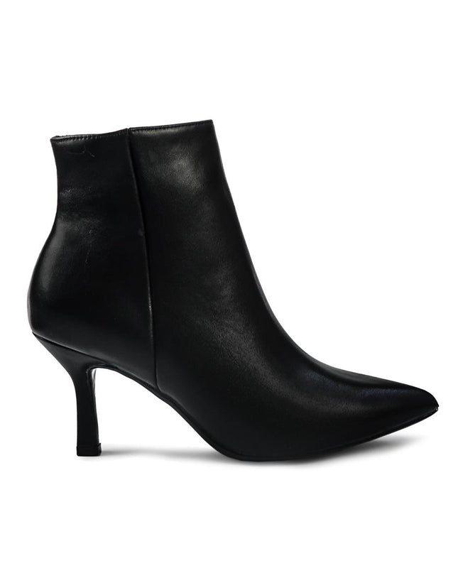 Stivaletti Donna a Punta Tacco a Spillo in Pelle Nero YA08-06A BLACK ClaudV 