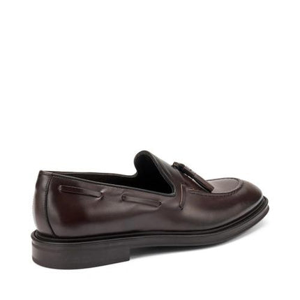 Frau Mocassini Uomo con Nappine in Pelle Marrone 71L2 TOLEDO Frau 