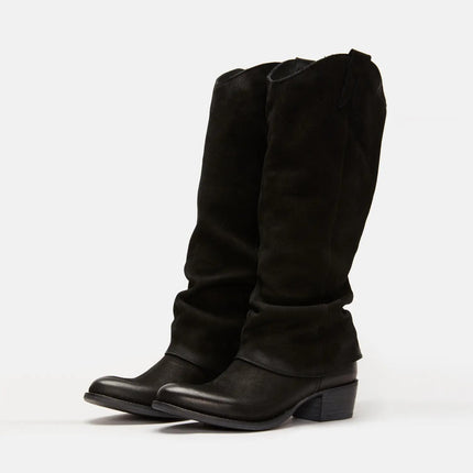 Texano Donna Camoscio Nero - MARIO SPATARELLA