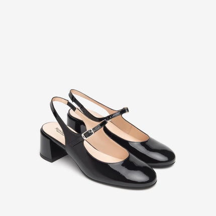 Nero Giardini Chanel Sling Back in Vernice Nera - MARIO SPATARELLA