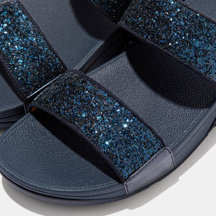 FitFlop ET3-339 LULUGLITTER SLIDES NAVY