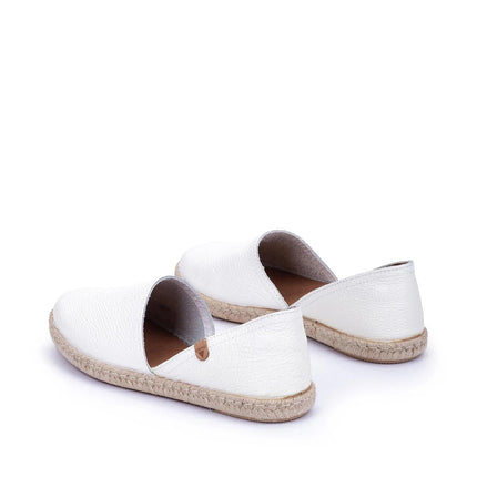 Verbenas Espadrillas Bassa da Donna in Pelle Bianca - MARIO SPATARELLA