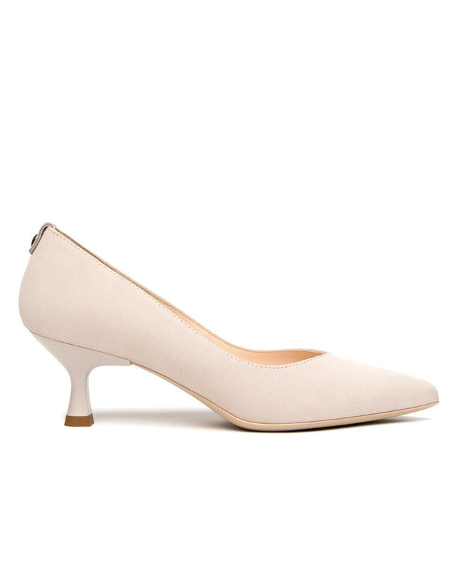 NeroGiardini Decollete Basso Kitten Heel in Camoscio Nude - MARIO SPATARELLA