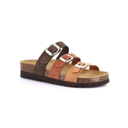 Grunland Sandalo Plantare Sughero Bio Donna in Nabuk Marrone Multicolor CB1821 HOLA MARRONE Grunland 