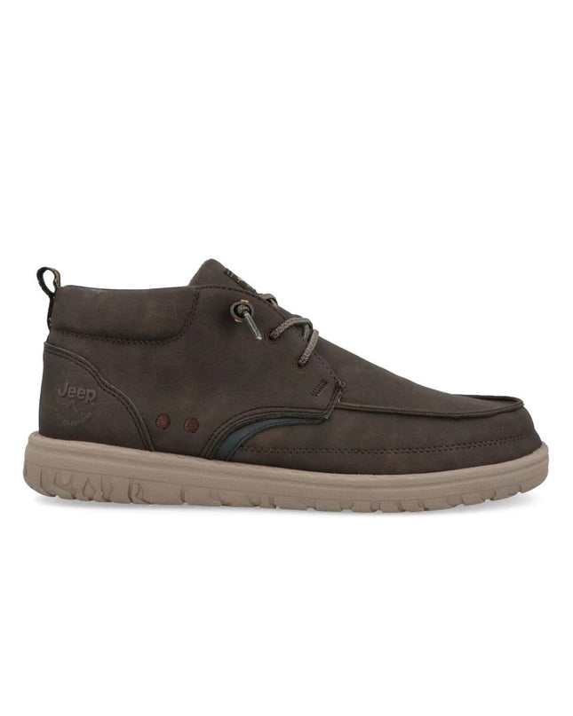 Jeep Polacchine Uomo in Ecopelle Brown Marrone SAMOA MID DARK BROWN Jeep Footwear 