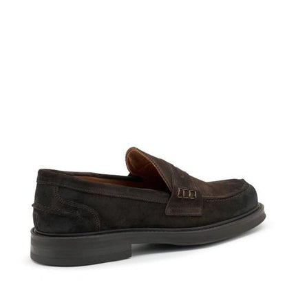 Mocassini Uomo College in Camoscio Marrone 73C8 PEPE Frau 