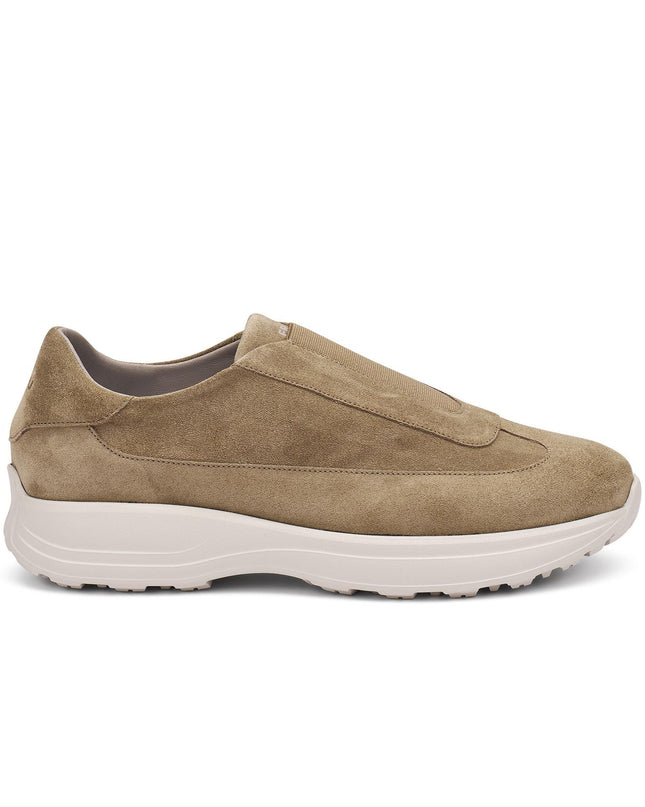 Frau Slip On Sneakers da Uomo in Camoscio Sand Sabbia - MARIO SPATARELLA