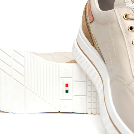 NeroGiardini Sneakers Donna in Pelle Avorio con Lacci e Zip - MARIO SPATARELLA