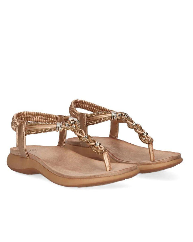 Exe Sandalo Confort Infradito Basso Donna Champagne BZX47962-RT1 LAMINATO Exe 