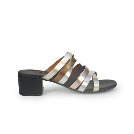 Luis Anne Sandali Sabot Donna in Pelle Nera Multicolor LADY36 V6 Luis Anne 