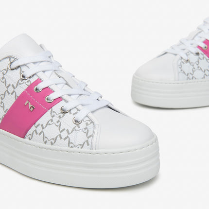 Sneakers Donna in Pelle Bianca E409955D BIANCO 707 Nero Giardini 
