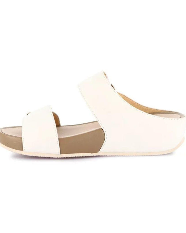 Grunland Sandalo Donna Ciabatta Confort con Velcro in Tessuto Bianco - MARIO SPATARELLA