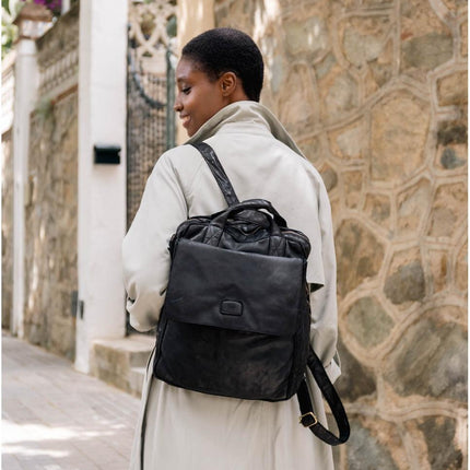 Biba Zaino in Pelle Vacchetta Nera - MARIO SPATARELLA