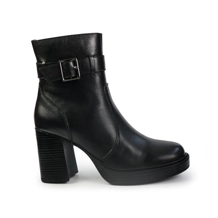 Vueva Stivaletti Donna con Tacco e Plateau in Pelle Nero - MARIO SPATARELLA