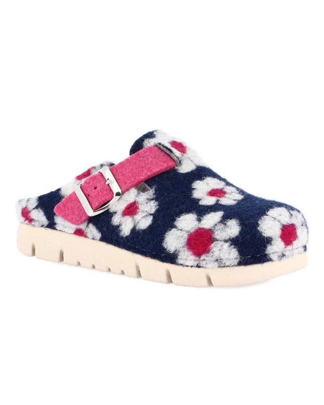 Grunland Pantofole Ciabatte Donna in Feltro Fantasia Blu - MARIO SPATARELLA