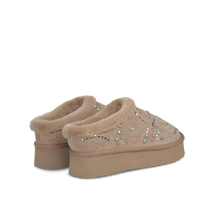 Sabot Donna Imbottite Fur con Borchie Beige I241045 CROSTA VISON Alma en Pena 