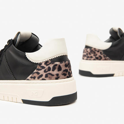 Nero Giardini Sneakers Donna in Pelle Nero Multicolor Animalier I411645D NERO 100 Nero Giardini 
