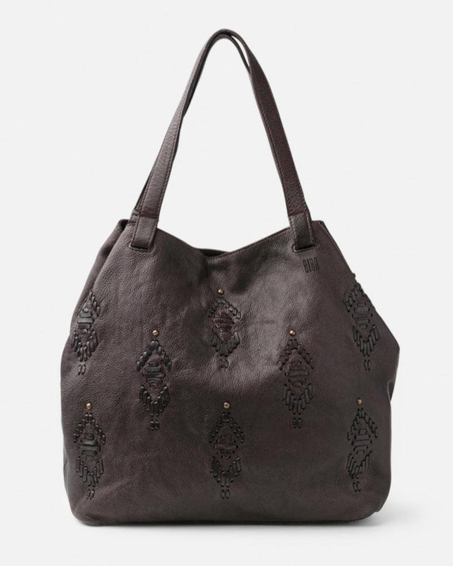 Biba Borsa Shopping in Pelle Vacchetta Dark Viola - MARIO SPATARELLA
