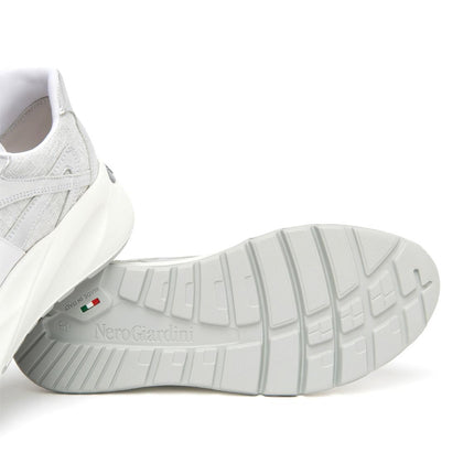 NeroGiardini Sneakers Donna in Pelle e Tessuto Argento - MARIO SPATARELLA