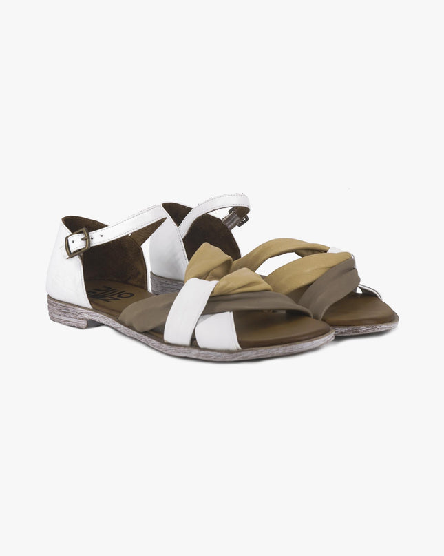 Sandali Donna Bassi in Pelle Y3405 BIANCO Bueno 