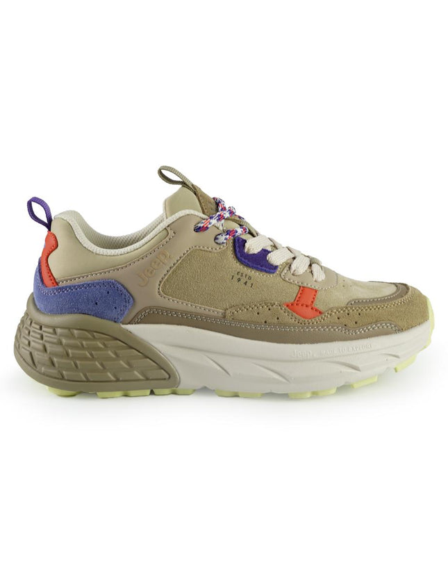 Jeep Sneakers Donna in Camoscio Multicolor Beige GROOVE BEIGE Jeep Footwear 
