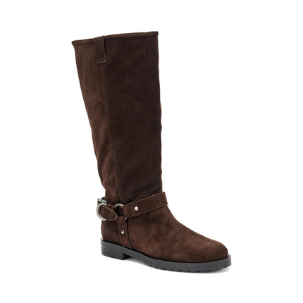 Frau Stivali Donna Cavallerizza con Sperone in Camoscio Cioccolato - MARIO SPATARELLA