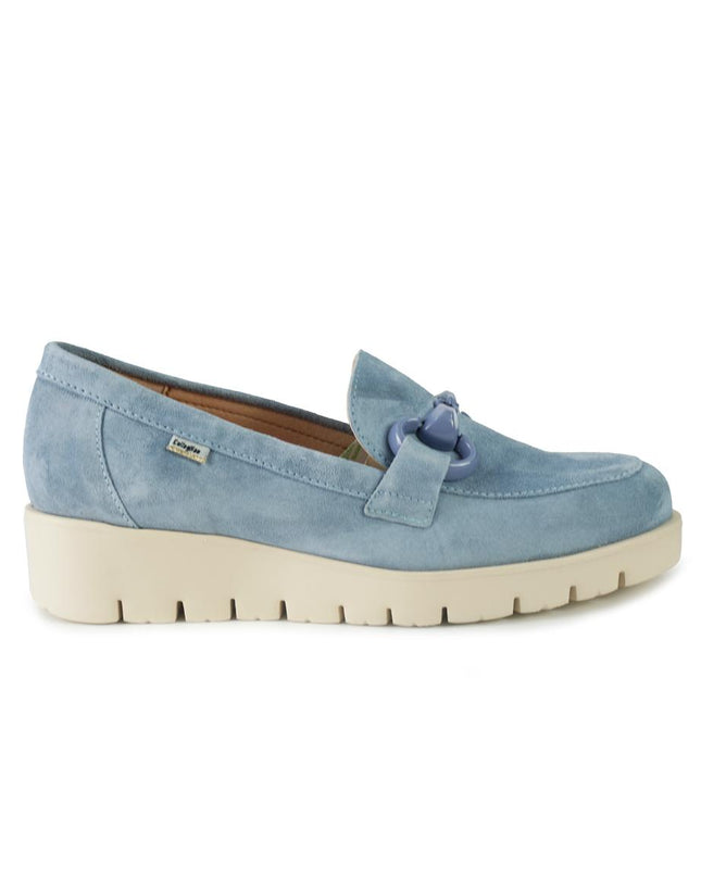 Callaghan Mocassini Donna con Zeppa in Camoscio Azzurro 58512 BARI CIELO Callaghan 