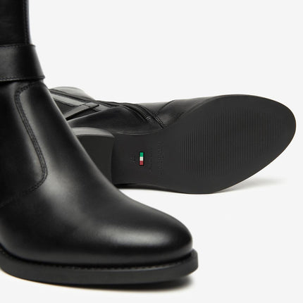 Nero Giardini Stivali Donna con Elastico al Polpaccio in Pelle Nero - MARIO SPATARELLA