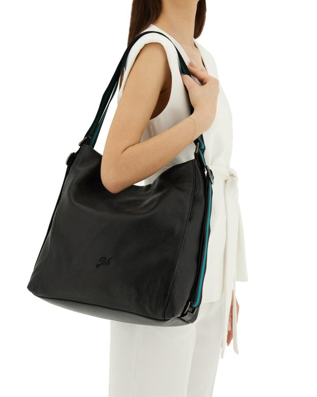 Gabs Borsa Zaino Trasformabile  in Pelle Nera AISSA TG L BLACK Gabs 