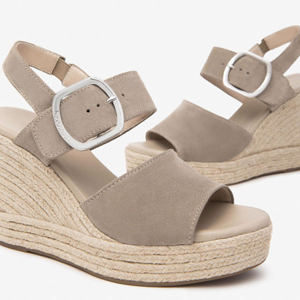 Nero Giardini Sandali Donna con Zeppa Corda in Camoscio Creta E513590D CRETA 451 Nero Giardini 