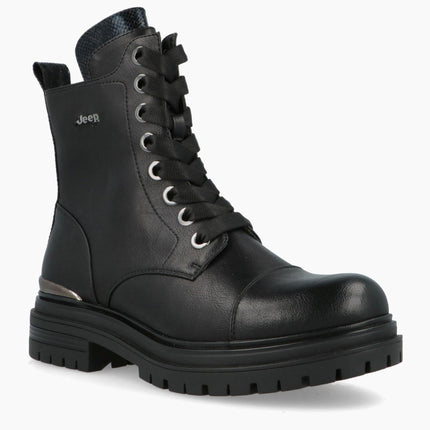 Anfibi Donna Ecopelle Nera - MARIO SPATARELLA