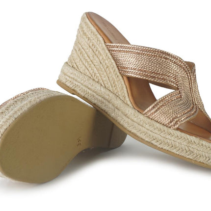 Sandali Donna Zeppa Corda 530 BALI PINK GOLD Tsakiris Mallas 