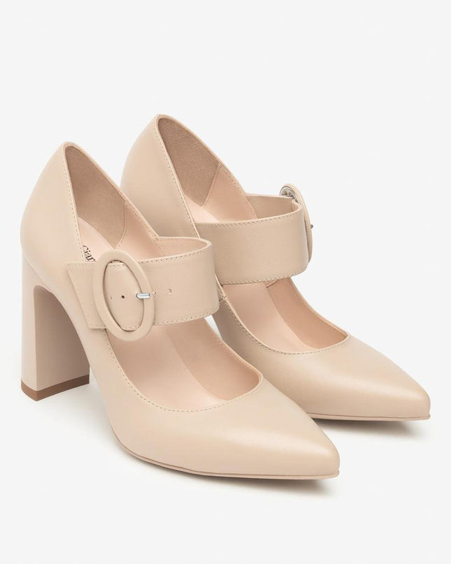 Nero Giardini Decollete Mary Jane con Cinturino in Pelle Lino - MARIO SPATARELLA